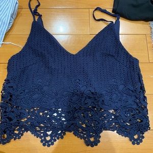 LF lace crop tank top